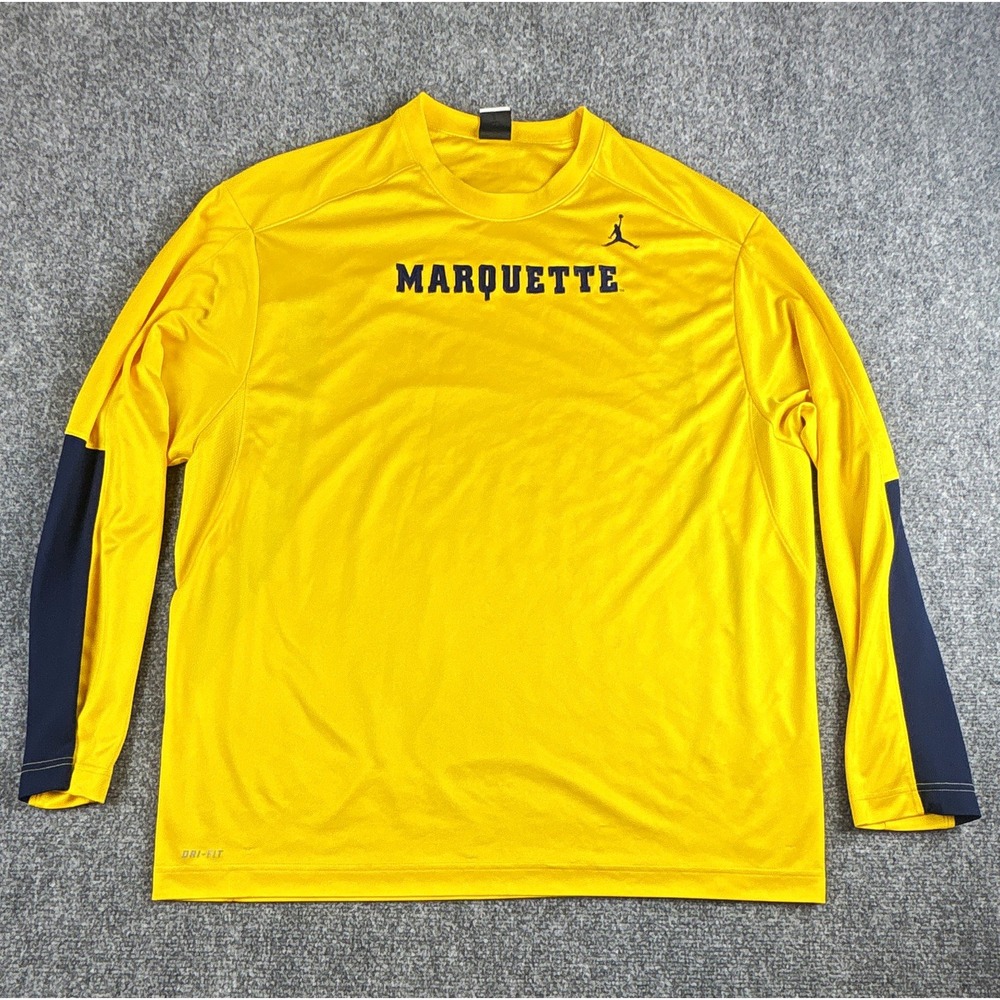 Men's Nike Jordan Brand Marquette Golden Eagles Long-Sleeve Warm-Up Shirt